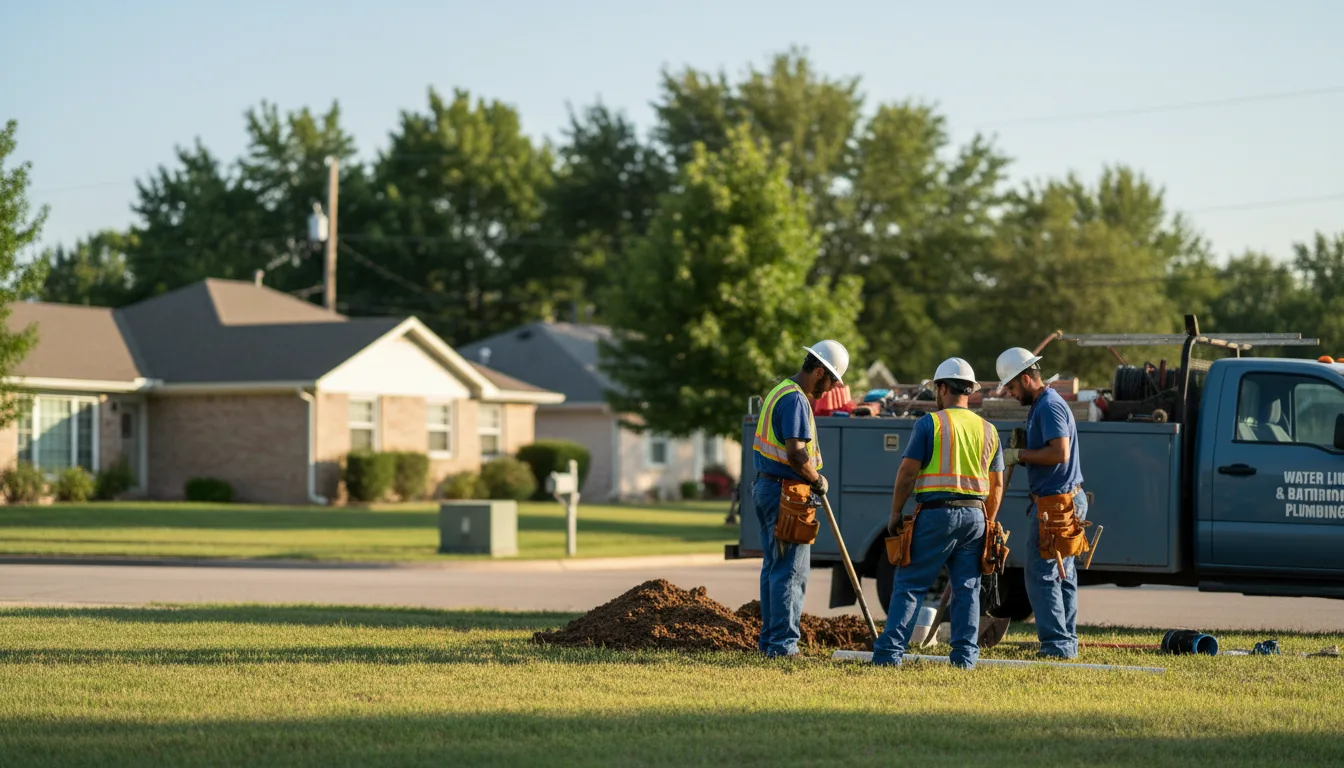 Residential water line and bathroom plumbing service in Isom, KY